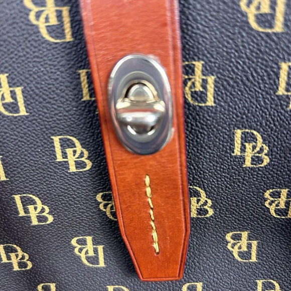 Dooney & Bourke Brown/black Gretta Perry Satchel DB Logo EUC - Picture 8 of 16